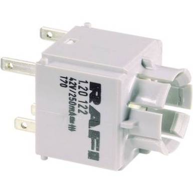 RAFI Univerzális kapcsoló elem 1.20123.031 lámpafoglalat nélkül Lapos dugaszolható csatlakozás 2.8 x 0.8 mm 42 V 250 mA RAFI Univerzális kapcsoló elem 1.20123.031 lámpafoglalat nélkül Lapos dugaszolható csatlakozás 2.8 x 0.8 mm 42 V 250 mA