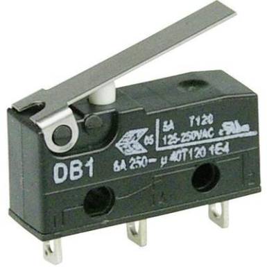 Cherry szubminiatűr mikrokapcsoló, 250V/AC, 1 váltó, forrasztós, DB1C-A1LB Cherry szubminiatűr mikrokapcsoló, 250V/AC, 1 váltó, forrasztós, DB1C-A1LB