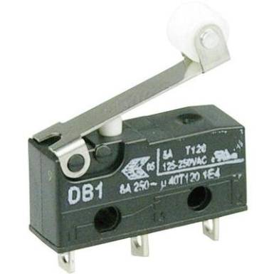 Cherry szubminiatűr mikrokapcsol&oacute;, 250V/AC, 1 v&aacute;lt&oacute;, forraszt&oacute;s, DB1C-A1RB