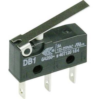 Cherry szubminiatűr mikrokapcsoló, 250V/AC, 1 váltó, csúszósarus, DB1C-B1LC Cherry szubminiatűr mikrokapcsoló, 250V/AC, 1 váltó, csúszósarus, DB1C-B1LC