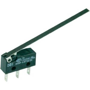 Cherry szubminiatűr mikrokapcsol&oacute;, 250V/AC, 1 v&aacute;lt&oacute;, cs&uacute;sz&oacute;sarus, DB1C-B1LD