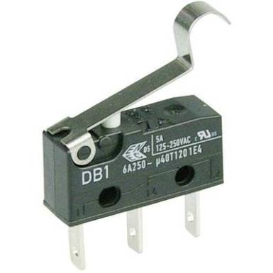 Cherry szubminiatűr mikrokapcsoló, 250V/AC, 1 váltó, csúszósarus, DB1C-B1SC Cherry szubminiatűr mikrokapcsoló, 250V/AC, 1 váltó, csúszósarus, DB1C-B1SC
