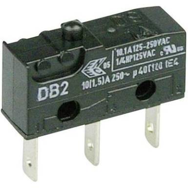 Cherry szubminiatűr karos mikrokapcsoló, 250V/AC, 1 váltó, csúszósarus, DB2C-B1AA Cherry szubminiatűr karos mikrokapcsoló, 250V/AC, 1 váltó, csúszósarus, DB2C-B1AA