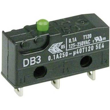Cherry szubminiatűr mikrokapcsoló, 250V/AC, 1 váltó, forrasztós, DB3C-A1AA Cherry szubminiatűr mikrokapcsoló, 250V/AC, 1 váltó, forrasztós, DB3C-A1AA