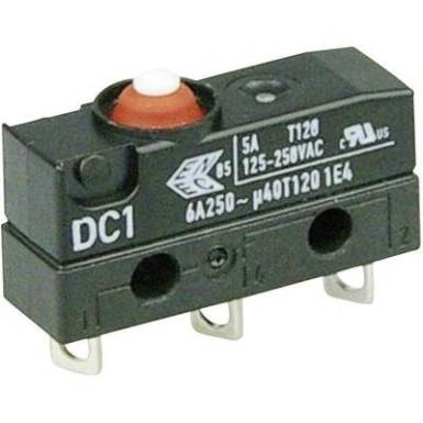 Szubminiatűr kapcsoló, 250 V/AC 1 váltó Forrasztható csatlakozás 250 V/AC IP67 Cherry Switches DC1C-A1AA Szubminiatűr kapcsoló, 250 V/AC 1 váltó Forrasztható csatlakozás 250 V/AC IP67 Cherry Switches DC1C-A1AA