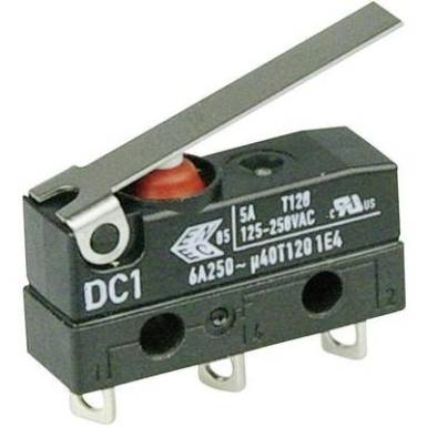 Szubminiatűr kapcsoló, 250 V/AC 1 váltó Forrasztható csatlakozás 250 V/AC IP67 Cherry Switches DC1C-A1LC Szubminiatűr kapcsoló, 250 V/AC 1 váltó Forrasztható csatlakozás 250 V/AC IP67 Cherry Switches DC1C-A1LC