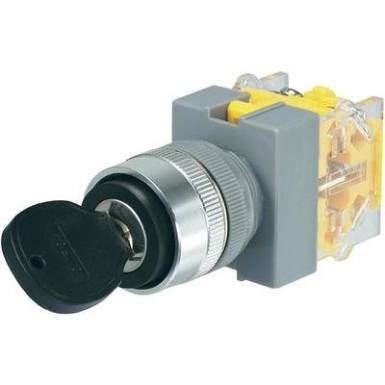 Kulcsos kapcsoló, 250 V/AC, 5 A, 2 x 90 ° beépítési ∅ 22 mm Conrad Y090-A-11Y/23 Kulcsos kapcsoló, 250 V/AC, 5 A, 2 x 90 ° beépítési ∅ 22 mm Conrad Y090-A-11Y/23