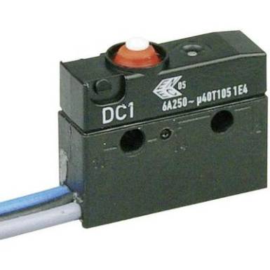 Szubminiatűr kapcsoló, 250 V/AC 1 váltó Litze 500 mm 250 V/AC IP67 Cherry Switches DC1C-C3AA Szubminiatűr kapcsoló, 250 V/AC 1 váltó Litze 500 mm 250 V/AC IP67 Cherry Switches DC1C-C3AA