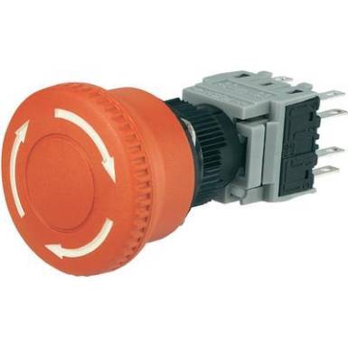 Vészkikapcsoló, 250 V/AC 5 A 2 záró, 2 nyitó Beépítési ∅ 16 mm Conrad LAS1 LAS1-BY-22TSB Vészkikapcsoló, 250 V/AC 5 A 2 záró, 2 nyitó Beépítési ∅ 16 mm Conrad LAS1 LAS1-BY-22TSB