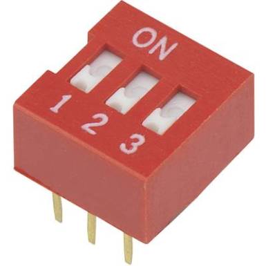 DIP kapcsol&oacute; műk&ouml;dtető s&uuml;llyesztve P&oacute;lussz&aacute;m 3 24 V/DC 100 mA Conrad DRS DSR-03 Slide