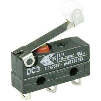 Szubminiatűr kapcsoló, 250 V/AC 1 váltó Forrasztható csatlakozás IP67 Cherry Switches DC3C-A1RB Szubminiatűr kapcsoló, 250 V/AC 1 váltó Forrasztható csatlakozás IP67 Cherry Switches DC3C-A1RB