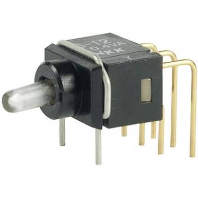 Karos billenőkapcsoló 28 V DC/AC 0,1 A 1 x BE/BE NKK Switches G12AP reteszelő 1 db Karos billenőkapcsoló 28 V DC/AC 0,1 A 1 x BE/BE NKK Switches G12AP reteszelő 1 db
