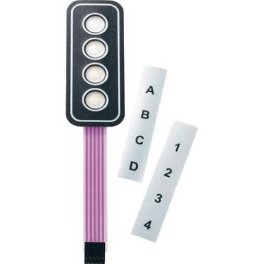 APEM fólia billentyűzet feliratozó csíkkal, 1x4 kontakt, 30V/DC, 95x38 mm, AC3533 APEM fólia billentyűzet feliratozó csíkkal, 1x4 kontakt, 30V/DC, 95x38 mm, AC3533