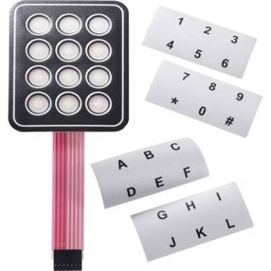 APEM fólia billentyűzet feliratozó csíkkal, 4x4 kontakt, 30V/DC, 95x95 mm, AC3561 APEM fólia billentyűzet feliratozó csíkkal, 4x4 kontakt, 30V/DC, 95x95 mm, AC3561