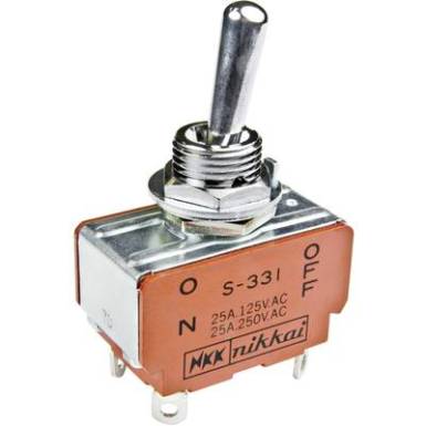 Karos billenőkapcsoló 125 V/AC 15 A 2 x (BE)/KI/(BE) NKK Switches S338 nyomó/0/nyomó 1 db Karos billenőkapcsoló 125 V/AC 15 A 2 x (BE)/KI/(BE) NKK Switches S338 nyomó/0/nyomó 1 db
