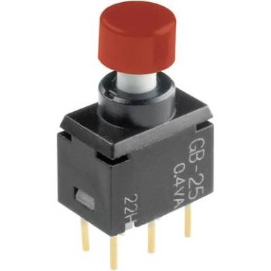 Miniatűr nyomógomb, 28 V/DC/AC 0,1 A, 2 x be/(be) NKK Switches GB25AH 1 db Miniatűr nyomógomb, 28 V/DC/AC 0,1 A, 2 x be/(be) NKK Switches GB25AH 1 db