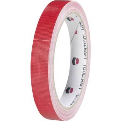 Egyoldalas szövet ragasztószalag (H x Sz) 10 m x 38 mm, piros HEB38L10RC TOOLCRAFT, tartalom: 1 tekercs Egyoldalas szövet ragasztószalag (H x Sz) 10 m x 38 mm, piros HEB38L10RC TOOLCRAFT, tartalom: 1 tekercs