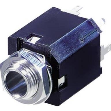 Jack csatlakozó, 6,35 mm alj, beépíthető, függőleges pólusszám: 3 Sztereo fekete Rean AV NYS232 1 db Jack csatlakozó, 6,35 mm alj, beépíthető, függőleges pólusszám: 3 Sztereo fekete Rean AV NYS232 1 db
