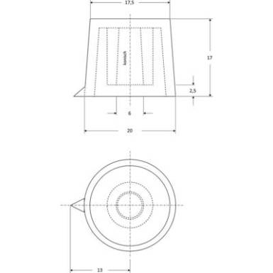 Forgatógomb 20/6 mm szürke Forgatógomb 20/6 mm szürke