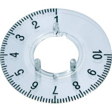 Skálatárcsa 23 mm-es kerek gombhoz (270°) 1-10 Skálatárcsa 23 mm-es kerek gombhoz (270°) 1-10