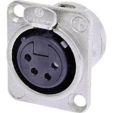 Neutrik XLR beépíthető peremes hüvely, 4 pól., NC 4 FLD 1 Neutrik XLR beépíthető peremes hüvely, 4 pól., NC 4 FLD 1