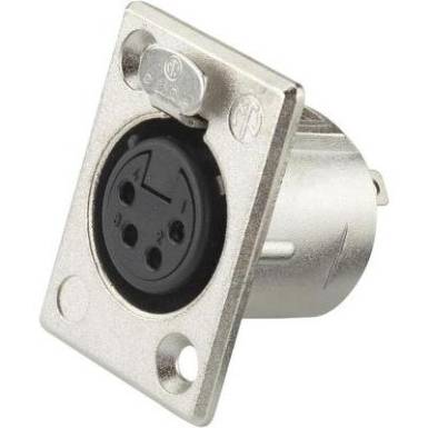 Neutrik XLR be&eacute;p&iacute;thető peremes h&uuml;vely, 4 p&oacute;l., NC 4 FP 1