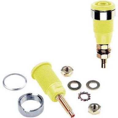 Be&eacute;p&iacute;thető h&uuml;vely, 4 mm, SLB4-G z&ouml;ld/s&aacute;rga