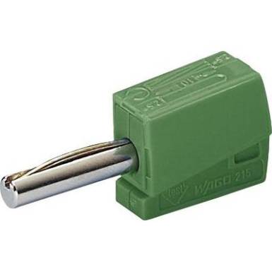 WAGO gyorsszórítós banándugó, egyenes, Ø 4 mm, zöld, 215-411 WAGO gyorsszórítós banándugó, egyenes, Ø 4 mm, zöld, 215-411