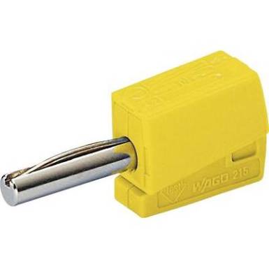 WAGO gyorsszórítós banándugó, egyenes, Ø 4 mm, sárga, 215-511 WAGO gyorsszórítós banándugó, egyenes, Ø 4 mm, sárga, 215-511