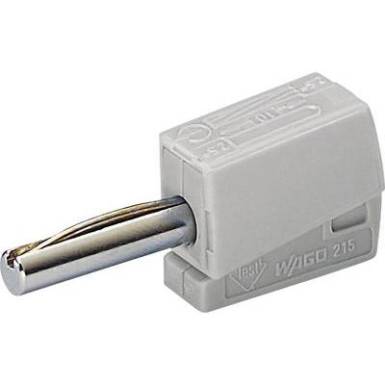 WAGO gyorsszórítós banándugó, egyenes, Ø 4 mm, szürke, 215-811 WAGO gyorsszórítós banándugó, egyenes, Ø 4 mm, szürke, 215-811