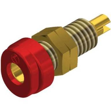 SKS Hirschmann aranyozott beépíthető banánhüvely, forrasztós, Ø 4mm, piros, BUG 10 Au SKS Hirschmann aranyozott beépíthető banánhüvely, forrasztós, Ø 4mm, piros, BUG 10 Au