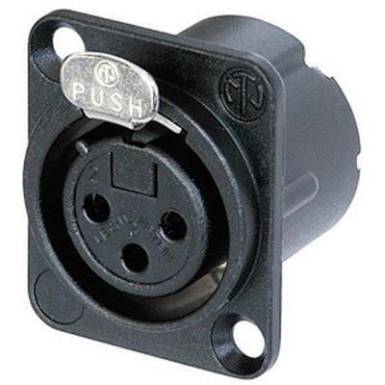 XLR csatlakozó peremes hüvely, egyenes érintkezők pólusszám: 3 fekete Neutrik NC3FD-LX-B 1 db XLR csatlakozó peremes hüvely, egyenes érintkezők pólusszám: 3 fekete Neutrik NC3FD-LX-B 1 db