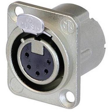XLR csatlakozó peremes hüvely, egyenes érintkezők pólusszám: 5 ezüst Neutrik NC5FD-LX 1 db XLR csatlakozó peremes hüvely, egyenes érintkezők pólusszám: 5 ezüst Neutrik NC5FD-LX 1 db