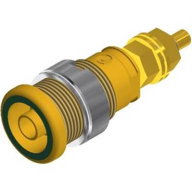 Beépíthető biztonsági banánhüvely 4mm sárga/zöld Beépíthető biztonsági banánhüvely 4mm sárga/zöld