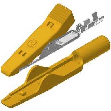 Miniatűr krokodilcsipesz sárga MA 1 Crimp SKS Hirschmann Miniatűr krokodilcsipesz sárga MA 1 Crimp SKS Hirschmann