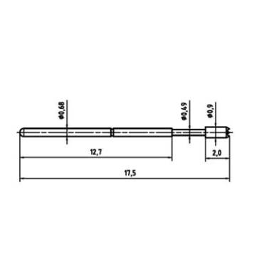 Mérőhegy, rugóérintkezős mérőtüske PTR 1007-C-0.7N-AU-0.9C Mérőhegy, rugóérintkezős mérőtüske PTR 1007-C-0.7N-AU-0.9C