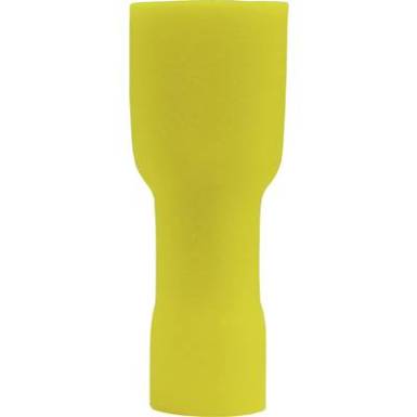 Csúszósarus hüvely, teljesen szigetelt, sárga PVC 6.3X0.8 Csúszósarus hüvely, teljesen szigetelt, sárga PVC 6.3X0.8