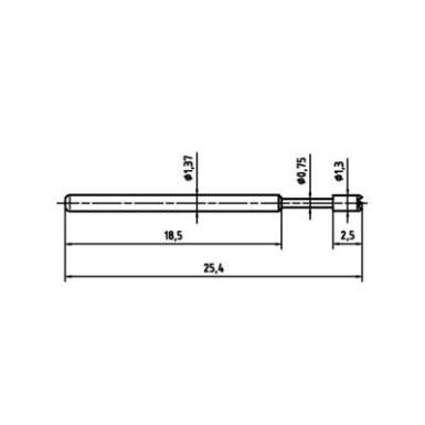M&eacute;rőhegy, rug&oacute;&eacute;rintkezős m&eacute;rőt&uuml;ske PTR 1015-C-0.7N-AU-1.3C