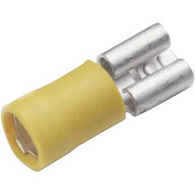 Csúszósarus hüvely, 6,3 mm / 0,8 mm 180°, részlegesen szigetelt, sárga Cimco 180234 Csúszósarus hüvely, 6,3 mm / 0,8 mm 180°, részlegesen szigetelt, sárga Cimco 180234