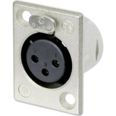 Neutrik XLR be&eacute;p&iacute;thető peremes h&uuml;vely, 3 p&oacute;l., NC 3 FP 1