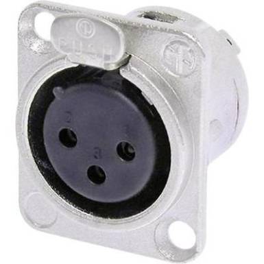 Neutrik XLR be&eacute;p&iacute;thető peremes h&uuml;vely, 3 p&oacute;l., NC 3 FDL 1