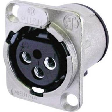 Neutrik XLR beépíthető peremes hüvely, 3 pól., NC 3 FDV Neutrik XLR beépíthető peremes hüvely, 3 pól., NC 3 FDV