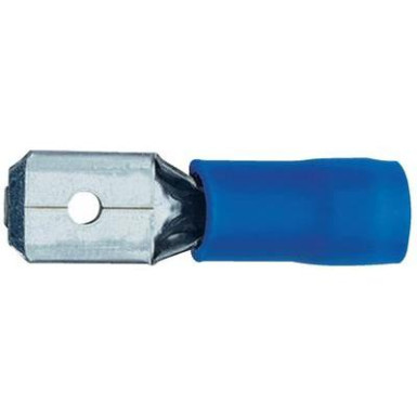 Laposérintkezős dugó, 4,8 mm / 0,8 mm 180°, részlegesen szigetelt, kék Klauke 8303B