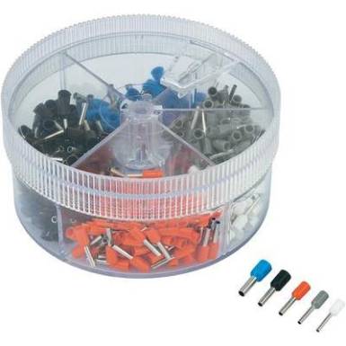 &Eacute;rv&eacute;gh&uuml;vely k&eacute;szlet, 0.5 mm&sup2; 2.5 mm&sup2; feh&eacute;r, sz&uuml;rke, piros, fekete, k&eacute;k Conrad 93014c619 400 db