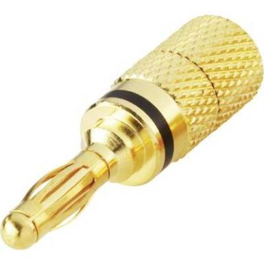 BKL Electronic csavaros lamellás banándugó, egyenes, Ø 4 mm, fekete, 103029 BKL Electronic csavaros lamellás banándugó, egyenes, Ø 4 mm, fekete, 103029