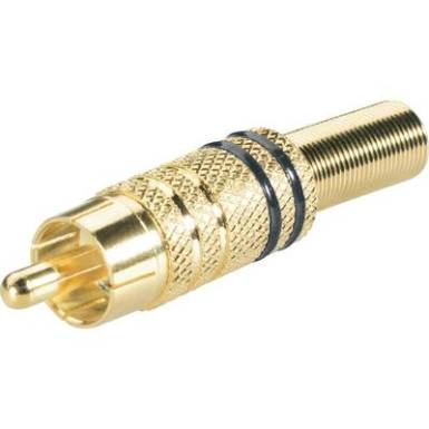 BKL Electronic lengő RCA dugó, aranyozott, fekete, 101006 BKL Electronic lengő RCA dugó, aranyozott, fekete, 101006