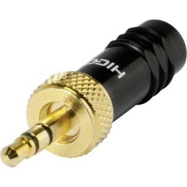 Jack csatlakoz&oacute;, 3,5 mm dug&oacute;, egyenes p&oacute;lussz&aacute;m: 3 Sztereo fekete Hicon HI-J35S-SCREW-M 1 db