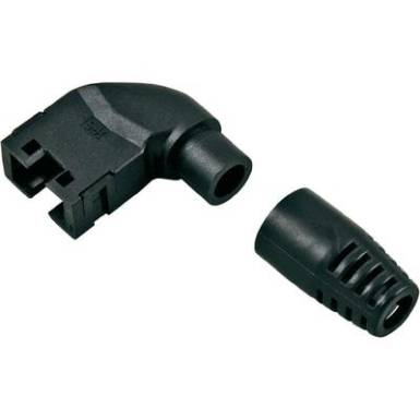Törésgátló RJ45 Hirose csatlakozóhoz, hajlított, Pólusszám: 8P8C RJ45-KS90LR fekete Hirose Electronic Törésgátló RJ45 Hirose csatlakozóhoz, hajlított, Pólusszám: 8P8C RJ45-KS90LR fekete Hirose Electronic