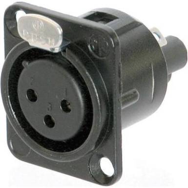 Neutrik XLR beépíthető peremes hüvely, 3 pól., NC3FD-S-B-1 Neutrik XLR beépíthető peremes hüvely, 3 pól., NC3FD-S-B-1
