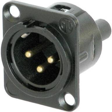 Neutrik XLR beépíthető peremes dugó, 3 pól., NC3MD-S-B-1 Neutrik XLR beépíthető peremes dugó, 3 pól., NC3MD-S-B-1